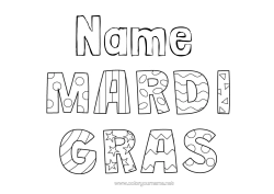 Free colouring Carnival Mardi Gras