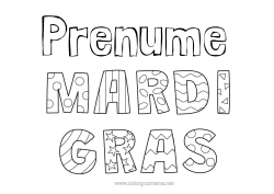 Pagină de colorat gratuită Carnaval Marțea Grasă