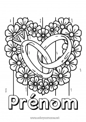 Coloriage gratuit Je t'aime Saint valentin Bague Bijou