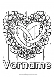 Kostenlose Malvorlage Ich liebe dich Valentinstag Ring Schmuck