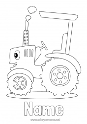 Coloring to customize Vehicles Tractor Farm vehicles Farm Farm Professions Cartoon Character vehicles