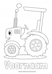 Gratis tekening Voertuigen Tractor Boerderijvoertuigen Boerderij Boerderijberoepen Cartoon Voertuigpersonages