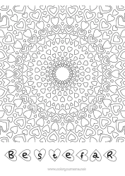 Gratis fargelegging Hjerte Mandala Pappa Mamma Bestemor Bestefar Jeg elsker deg.