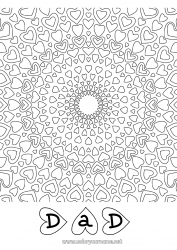 Child coloring page Heart Mandala Dad Mum Grandma Grandpa I love you