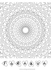 Gratis tegning Hjerte Mandala Pappa Mamma Bestemor Bestefar Jeg elsker deg.