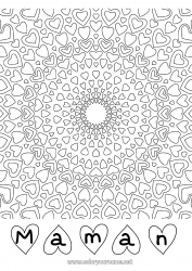 Coloriage enfant Coeur Mandala Papa Maman Mamie Papi Je t'aime