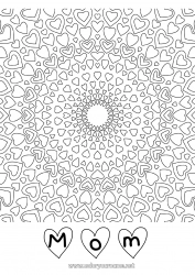 Child coloring page Heart Mandala Dad Mum Grandma Grandpa I love you