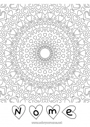 Pagina da colorare per bambini Cuore Mandala Papà Mamma Nonna Nonno Ti amo