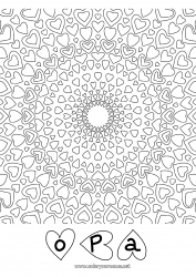 Kinder-Malvorlage Herz Mandala Papa Mama Oma Opa Ich liebe dich