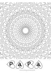 Colorear gratis Corazón Mandala Papá Mamá Abuela Abuelo Te amo