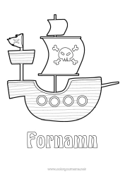 Gratis färgläggning Pirater Hav Fordon Båt Sago berättelse Marina fordon