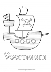 Gratis tekening Piraat Zee Voertuigen Boot Sprookje Maritieme voertuigen