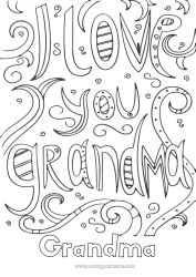 Free coloring Grandma I love you 
