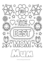 Free colouring Mum I love you.