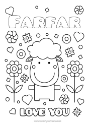 Gratis färgläggning Får Jag älskar dig. Gårdsdjur