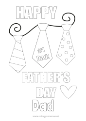 Free colouring Dad Happy birthday