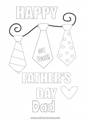 Child coloring page Dad Happy feast day !