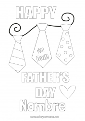 Colorear gratis Papá Feliz día de fiesta