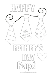 Colorear gratis Papá Feliz día de fiesta