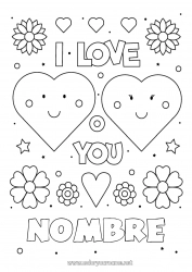 Dibujo libre Flores Corazón Te amo Día de San Valentín Inscripción 