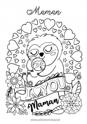 Coloriage enfant Maman Je t'aime Koala Autres animaux du monde