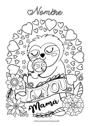 Colorear gratis Mamá Te amo Koala Animales del bosque Otros animales del mundo Ranura