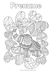 Pagină de colorat personalizată Inimă Mandala Elefant Te iubesc. Animal Animale de fermă Animale sălbatice din Africa