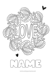 Free colouring Heart I love you. Valentine's Day 