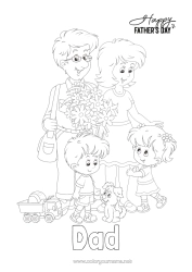 Free colouring Dad Happy birthday