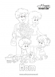 Child coloring page Dad Happy feast day !