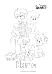 Free colouring Dad Happy birthday
