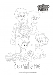 Niño página para colorear Papá Feliz día de fiesta