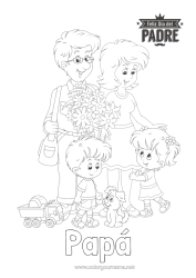 Colorear gratis Papá Feliz día de fiesta