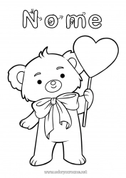 Disegno gratuito Cuore Ti amo Animale Orsetto San Valentino Animali della foresta