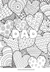 Child coloring page Heart Mandala I love you Decorated name