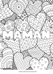 Coloriage enfant Coeur Mandala Je t'aime Nom décoré