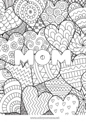 Child coloring page Heart Mandala I love you Decorated name