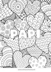 Coloriage enfant Coeur Mandala Je t'aime Nom décoré