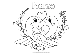 Free colouring Bird Spring Animal Birds and flying mammals