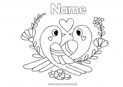 Free coloring Bird Spring Animal Flying birds and mammals