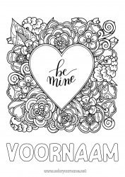 Gratis tekening Bloemen Hart Ik hou van jou Valentijnsdag Groot hart