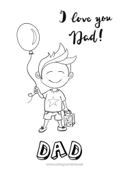 Free colouring Dad I love you.