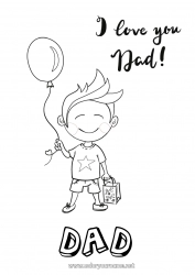 Child coloring page Dad I love you