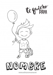 Niño página para colorear Papá Te amo