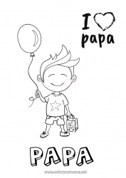 Coloriage enfant Papa Je t'aime