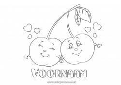 Gratis tekening Hart Ik hou van jou Voedsel Kersen Fruit