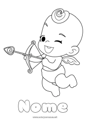 Desenho grátis Eu te amo Dia dos Namorados Cupido Anjo Flecha