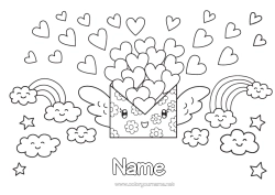Free colouring Rainbow Envelope