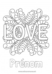 Coloriage gratuit Je t'aime 