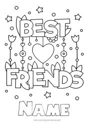 Colouring to customise I Love You. Friend, Friend (Female)